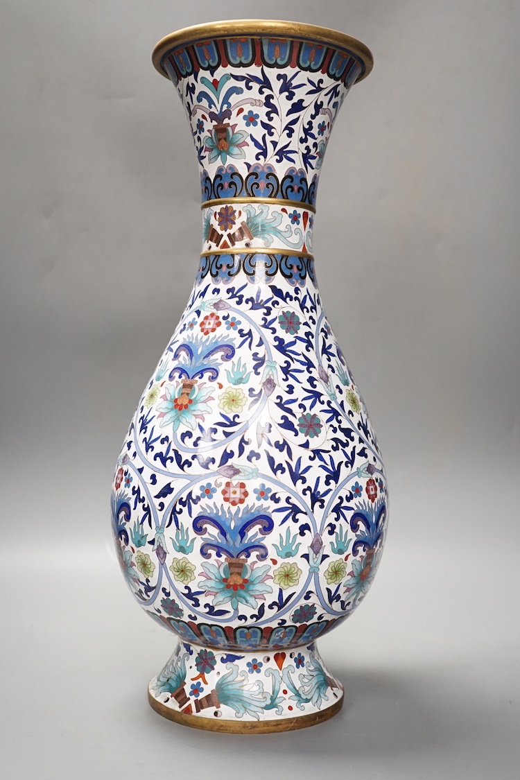 A Large Chinese cloisonné enamel vase 46cm